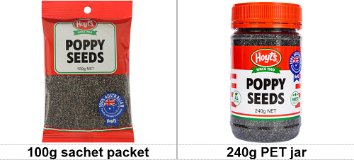 Hoyts Poppy Seeds 100g and 240g